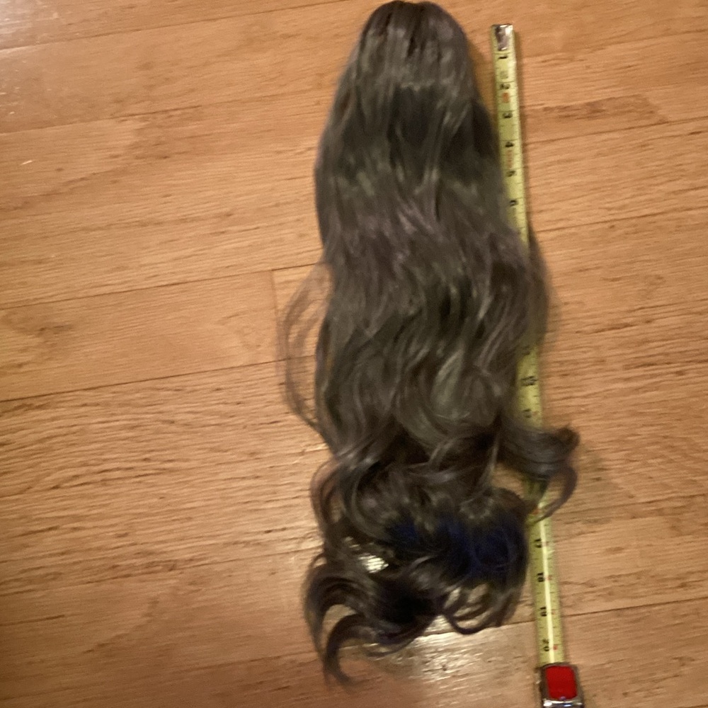 Luxurious dark gray  Curly Hair clip on!